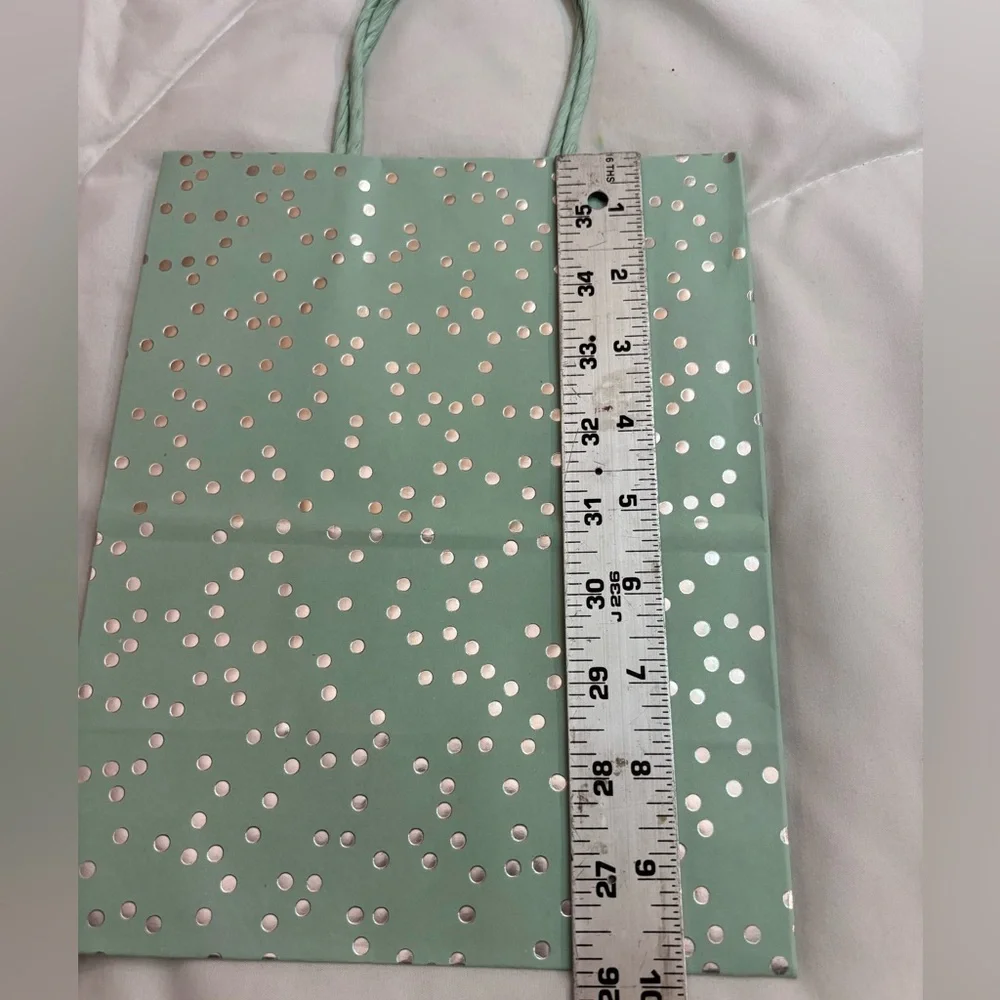 6 Silver Foil Dots Gift Bags - Spritz: Polka Dot Paper 8x10